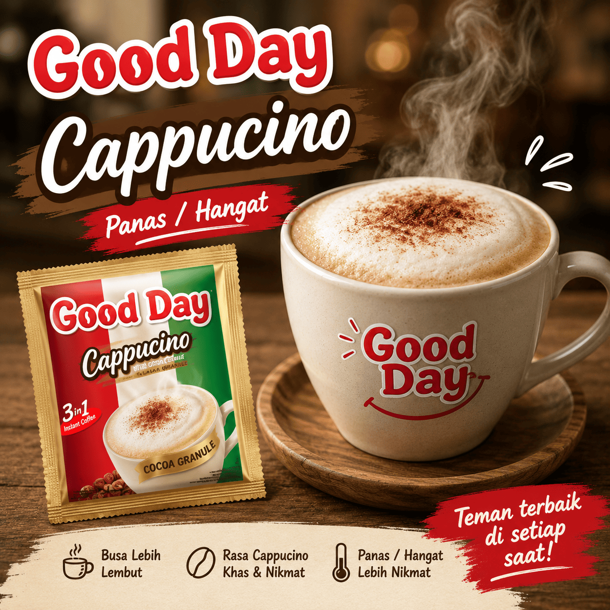 Good Day Cappucino Panas/Hangat Warkop 3D